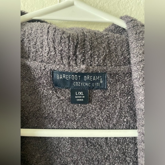 Barefoot dreams cozy chic lite knit dark grey cardigan - Picture 3 of 5